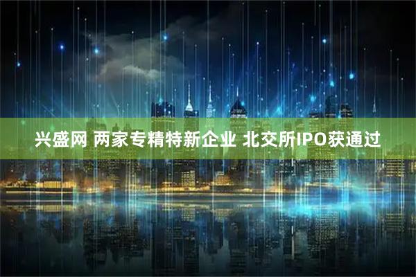 兴盛网 两家专精特新企业 北交所IPO获通过