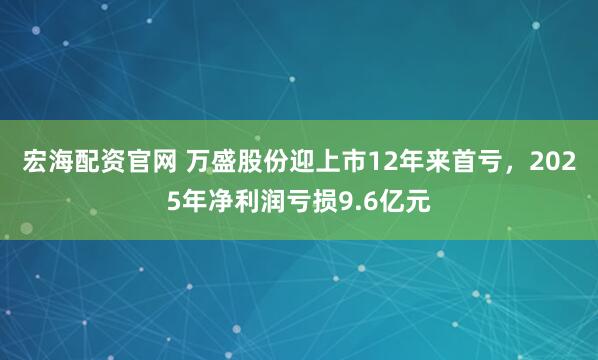 宏海配资官网 万盛股份迎上市12年来首亏，2025年净利润亏损9.6亿元